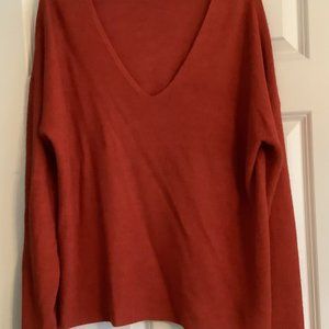 Peruvian Connection Size XL V-Neck Pullover, Viscose/Wool/Baby Alpaca Blend